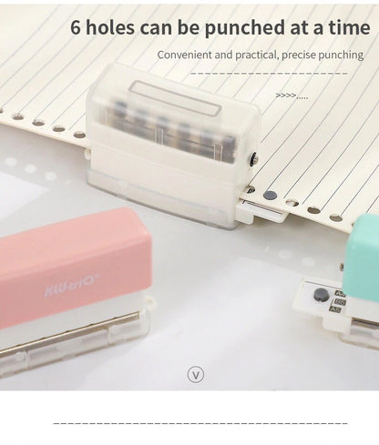 Mini 6 Hole Puncher | DIY Hole Punching  | Loose Leaf Paper Hole Punch | B5 A5 A4 | Paper Binding | Smart Ring Binder Planner Hole Punch