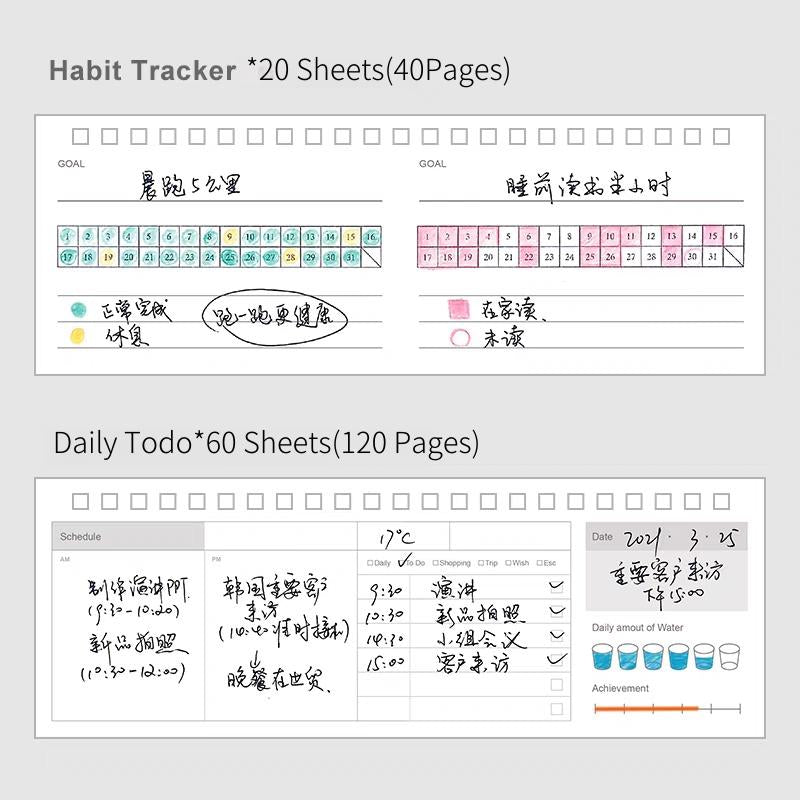 Habit Tracker × Daily Planner | To Do List Planner | Goal Calendar | Office School Supplies | Work Schedule Notebook |  Desk Planner