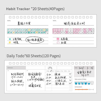 Habit Tracker × Daily Planner | To Do List Planner | Goal Calendar | Office School Supplies | Work Schedule Notebook |  Desk Planner