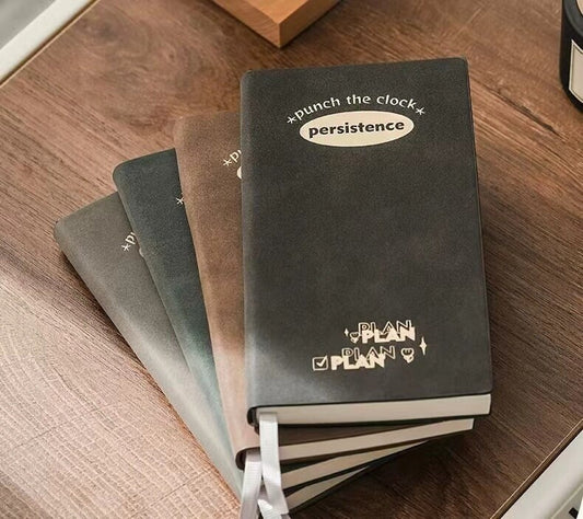 Retro To Do List Notebook | Vegan Leather Planner Journal | School Student Office Supplies Stationery | Daily Plan Timeline