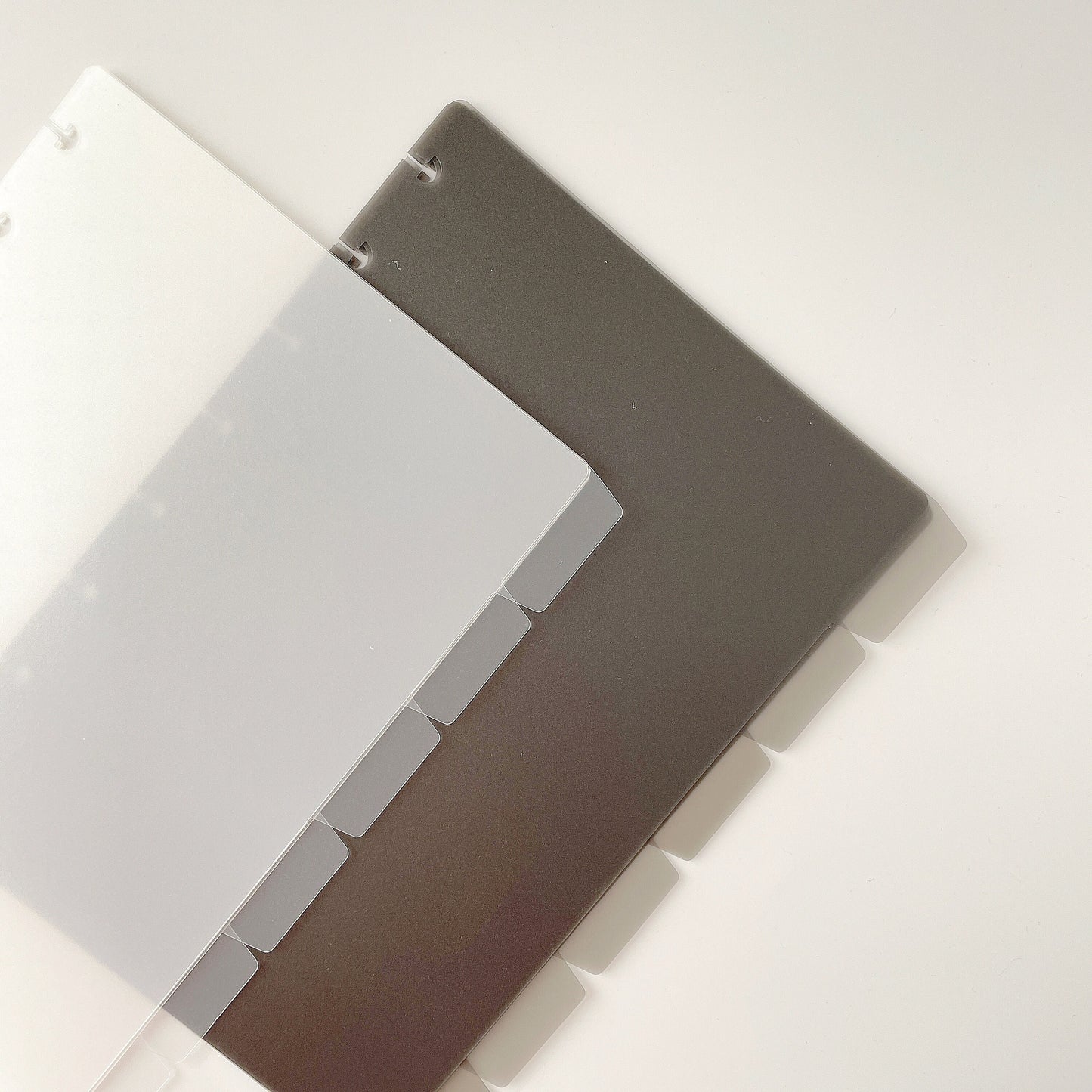 Discbound Frosted Clear Gray Dividers |  Side Tabs | Discbound Notebook System | Happy Planner