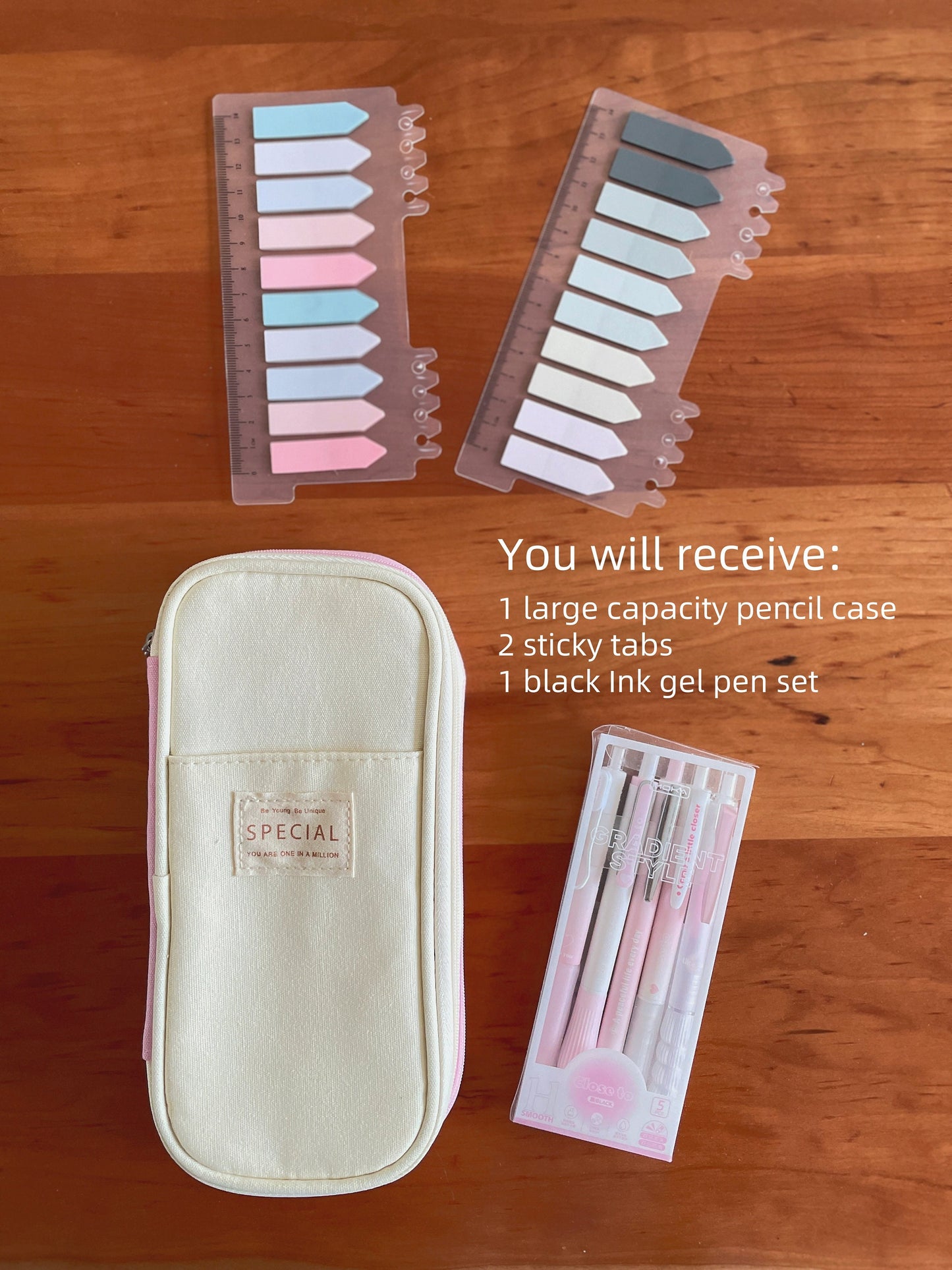 Back to School Pink Stationery Bundle for Girl | Pencil Case Pen Set for Students | Cute Stationery Gift Set School Supplies | College Gift