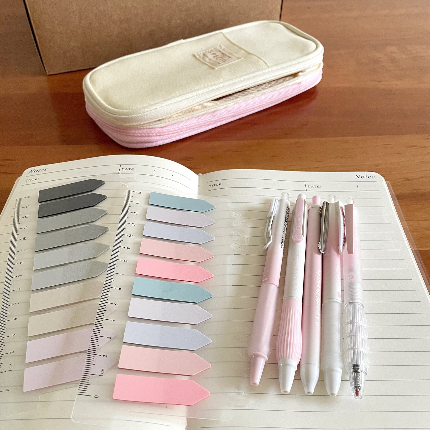 Back to School Pink Stationery Bundle for Girl | Pencil Case Pen Set for Students | Cute Stationery Gift Set School Supplies | College Gift