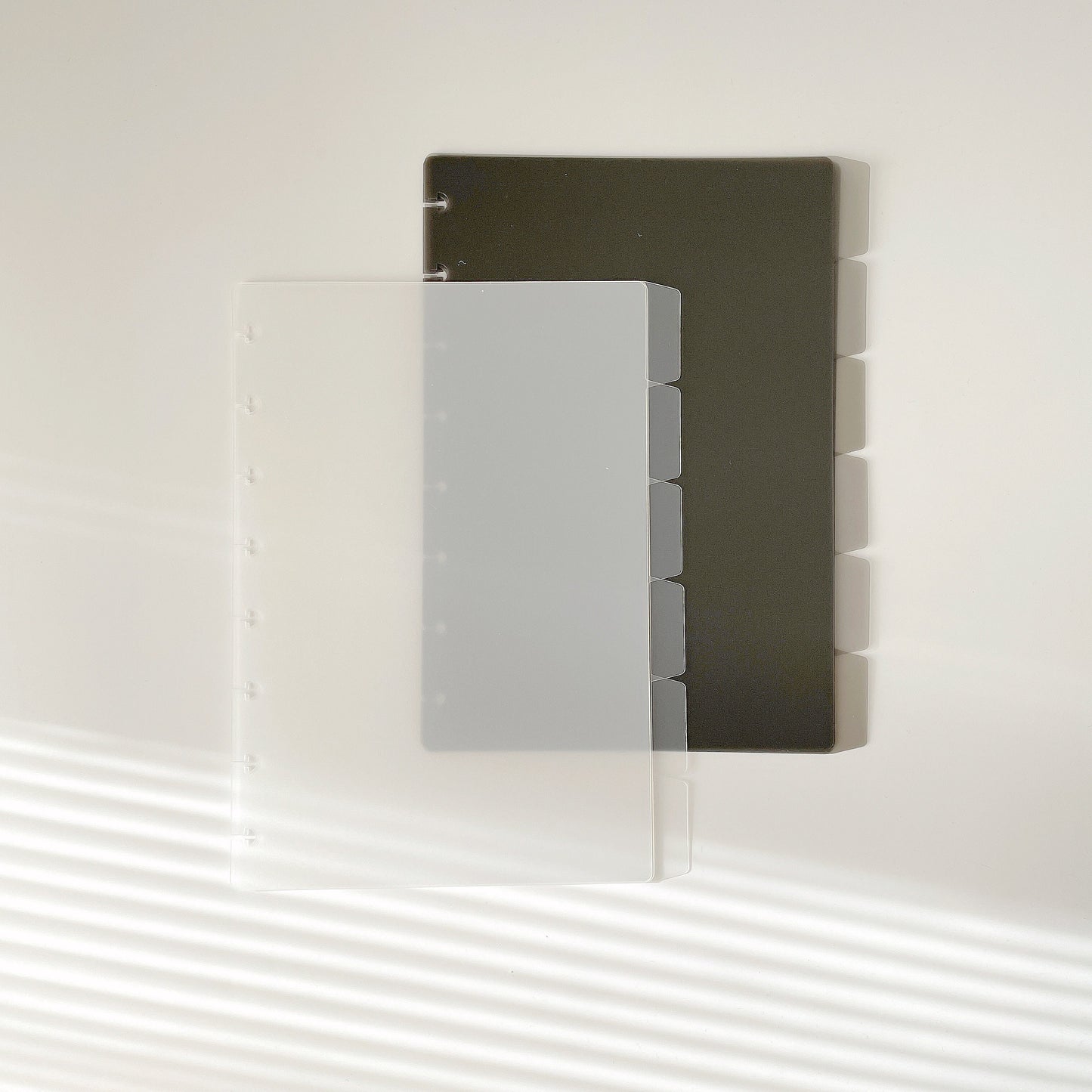 Discbound Frosted Clear Gray Dividers |  Side Tabs | Discbound Notebook System | Happy Planner