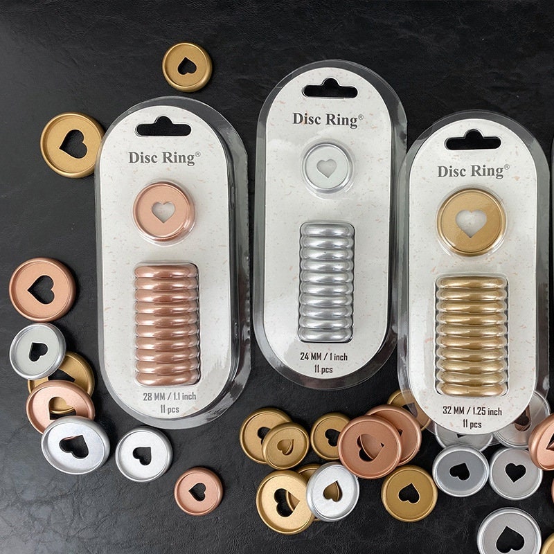 Gold Silver Rose Gold Binding Discs | Discbound Binding Discs | Plastic Happy Planner Disc Rings Sets | Plastic Discs for Discbound System