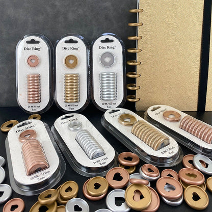 Gold Silver Rose Gold Binding Discs | Discbound Binding Discs | Plastic Happy Planner Disc Rings Sets | Plastic Discs for Discbound System