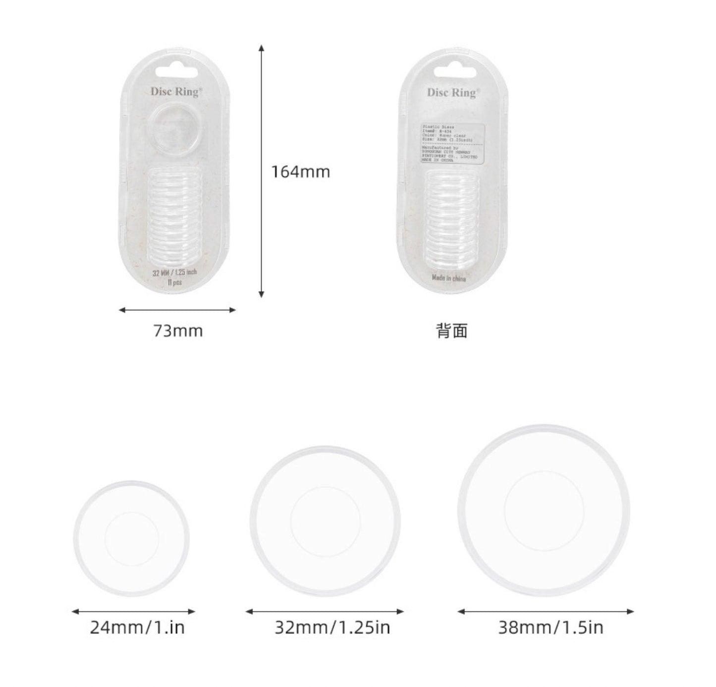 Crystal Clear Binding Discs | Discbound Binding Discs | Plastic Happy Planner Disc Rings Sets | Plastic Discs for Discbound System