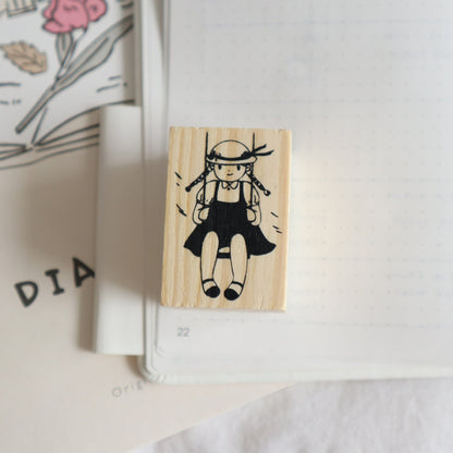 Swing Rubber Stamp | Wooden Stamp Set | Scrapbooking Stamp | Planner Stamp |  | Midori Traveler’s Notebook