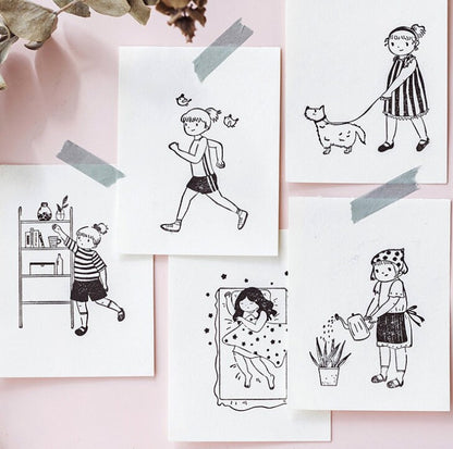 Swing Rubber Stamp | Wooden Stamp Set | Scrapbooking Stamp | Planner Stamp |  | Midori Traveler’s Notebook