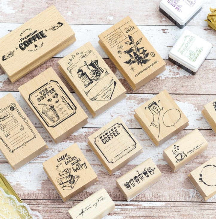 I Love Coffee Wooden Stamp | Wood Stamp Set | Scrapbooking | Planner Stamp |