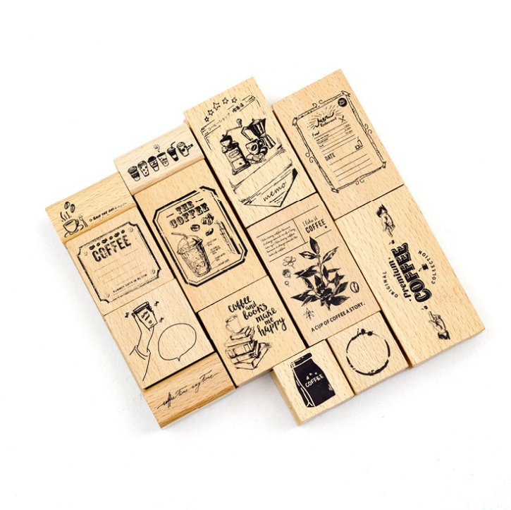 I Love Coffee Wooden Stamp | Wood Stamp Set | Scrapbooking | Planner Stamp |