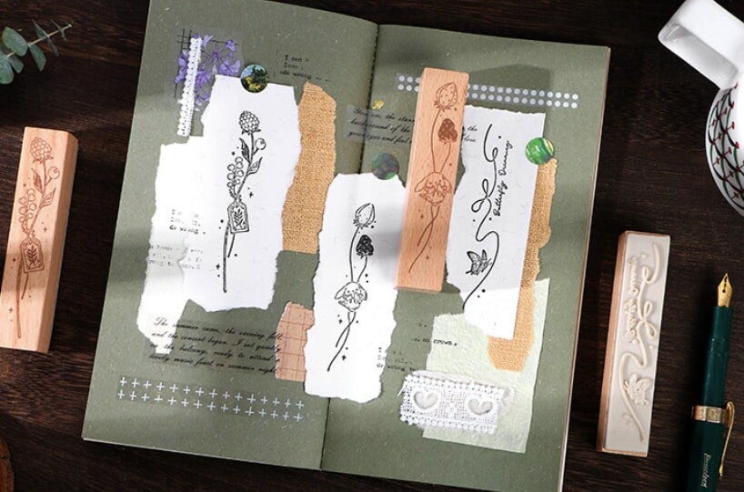 Jungle Stamp | Wooden Stamp Set | Scrapbooking | Planner Stamp |  | Junk Journal