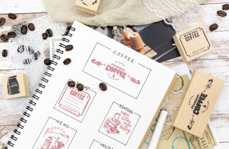 I Love Coffee Wooden Stamp | Wood Stamp Set | Scrapbooking | Planner Stamp |