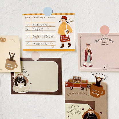 80 Sheets Cute Girl Memo Pad | Message Paper | Kawaii Stationery | Student Office School Supplies | Daily Planning | Note Paper