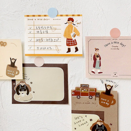 80 Sheets Cute Girl Memo Pad | Message Paper | Kawaii Stationery | Student Office School Supplies | Daily Planning | Note Paper