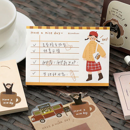 80 Sheets Cute Girl Memo Pad | Message Paper | Kawaii Stationery | Student Office School Supplies | Daily Planning | Note Paper