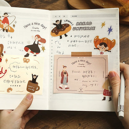 80 Sheets Cute Girl Memo Pad | Message Paper | Kawaii Stationery | Student Office School Supplies | Daily Planning | Note Paper