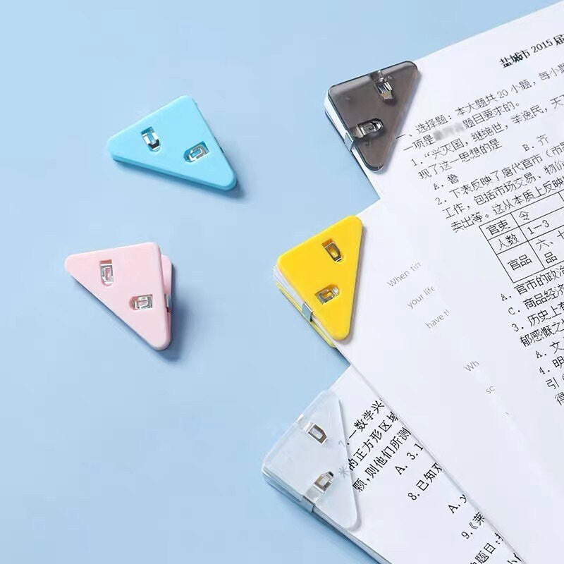 5pcs Corner Clips | Triangular Book Page Corner Paper Clip | Page Holder | Multifunctional Document Clip | Office School Supplies