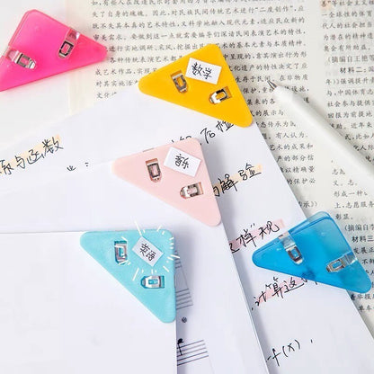 5pcs Corner Clips | Triangular Book Page Corner Paper Clip | Page Holder | Multifunctional Document Clip | Office School Supplies