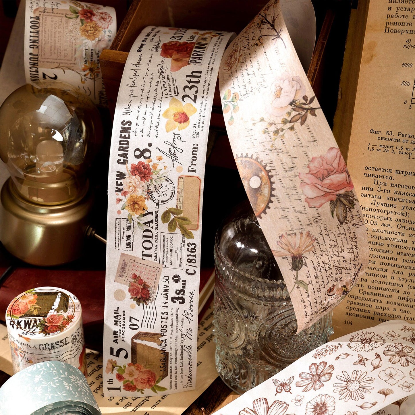 Retro Wonderland of Flowers Washi Tape |    | Japanese Washi Tape | Decorative Tapes | Planner BUJO Journaling Supplies