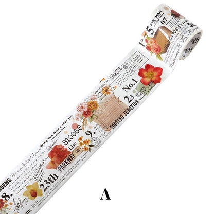 Retro Wonderland of Flowers Washi Tape |    | Japanese Washi Tape | Decorative Tapes | Planner BUJO Journaling Supplies