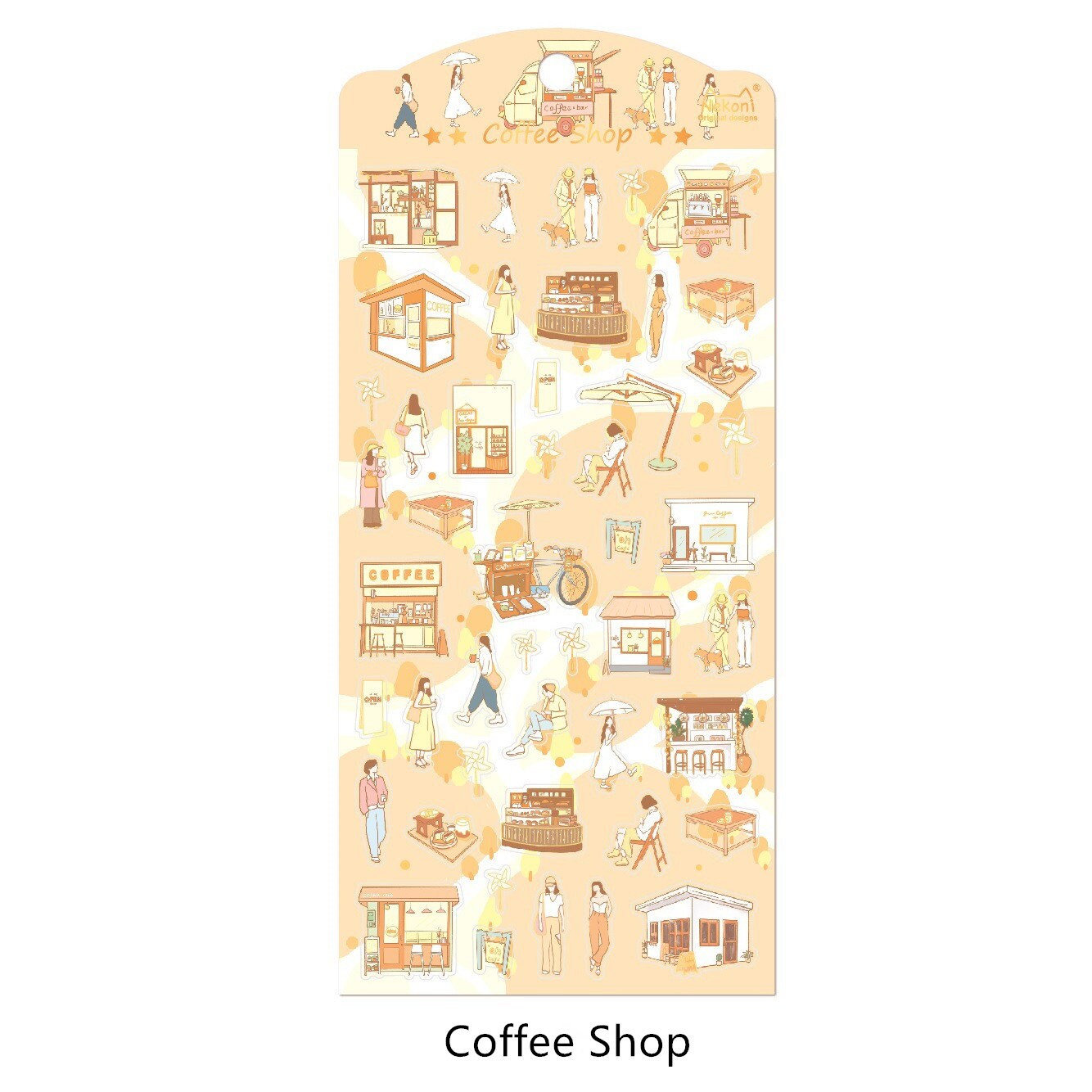 Nekoni Korean Market Zoo Coffee Shop Camping Life Stickers | Kawaii Scenes of Life Planner Stickers Junk Journal Scrapbooking Supplies