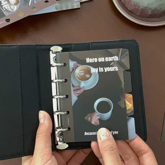 Coffee Theme 6 Ring Binder Dividers | A7 M5 Size | Planner Dividers with Tabs | 2025  Printed Planner Dashboard Dividers