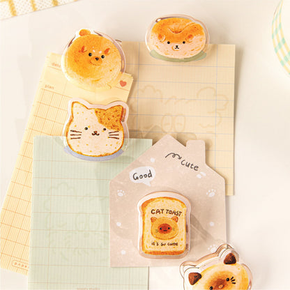 Cute Animal Acrylic Journal Clips | Hand-drawing Strong Clip | Kitten Acrylic Clips | Bread Acrylic Clips | Stationery Journal Supplies