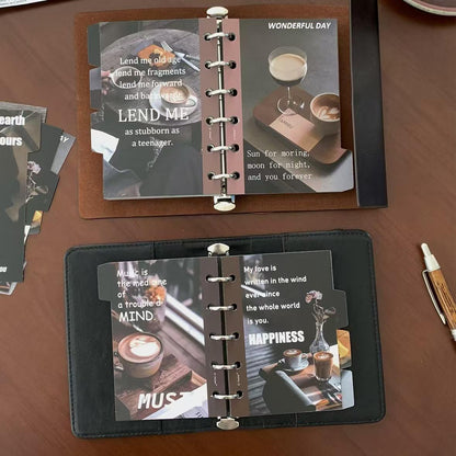 Coffee Theme 6 Ring Binder Dividers | A7 M5 Size | Planner Dividers with Tabs | 2025  Printed Planner Dashboard Dividers