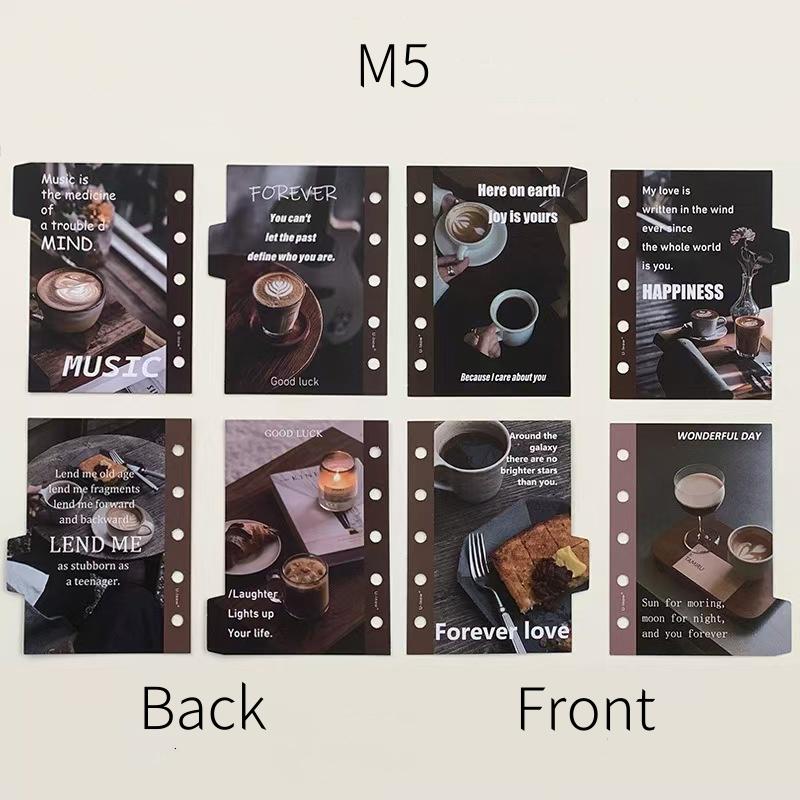 Coffee Theme 6 Ring Binder Dividers | A7 M5 Size | Planner Dividers with Tabs | 2025  Printed Planner Dashboard Dividers