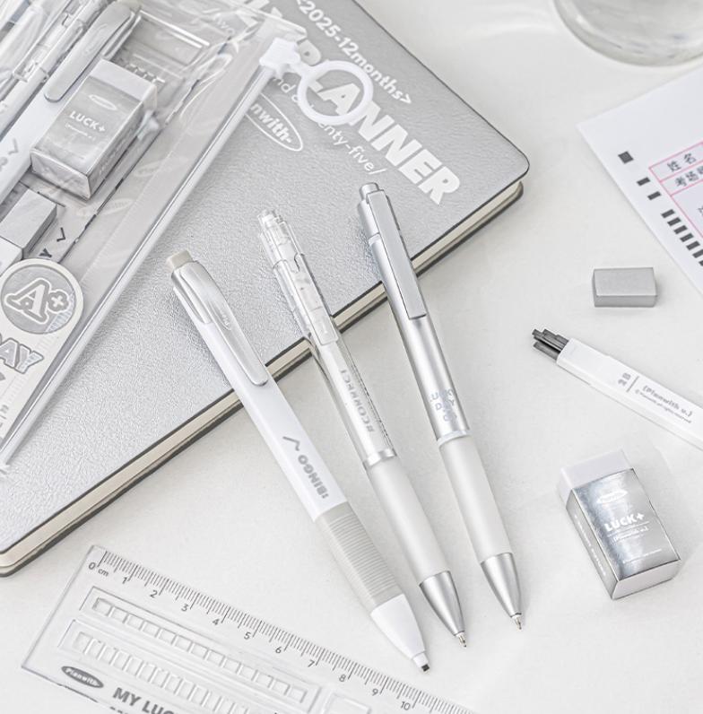 Lucky With You Exam Stationery Set | 2B Mechanical Pencil Rubber Ruler Gel Pen for Students | School Office Supplies Study School Supplies