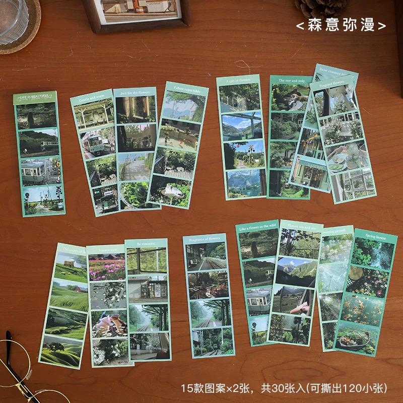 Life Aesthetics Sticker Book | Coffee Forest Sea Sakura Sticker | Journal Collage Scrapbooking DIY Planner Supplies | Planner Accessories