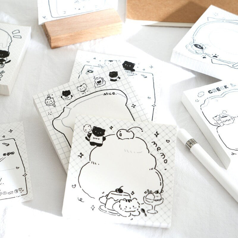 80 Sheets Cute Cat Memo Pad | Notepad | Catlover Gift | Planner Accessories | Kawaii Stationery Student Office School Supplies