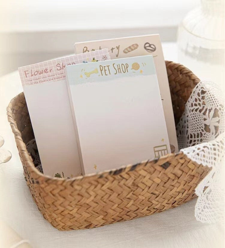 80pcs Cute Notepad | Coffee Bread Planner Memo Pad | Bakery Writing Pad | Planner Memo | Stationery Planner Journal Accessory Supplies