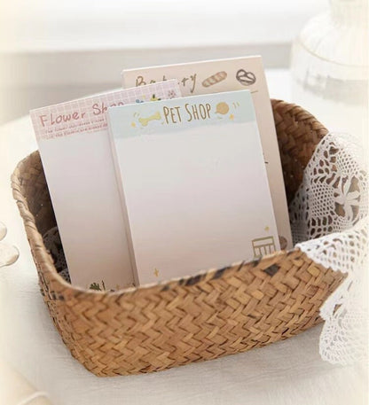 80pcs Cute Notepad | Coffee Bread Planner Memo Pad | Bakery Writing Pad | Planner Memo | Stationery Planner Journal Accessory Supplies
