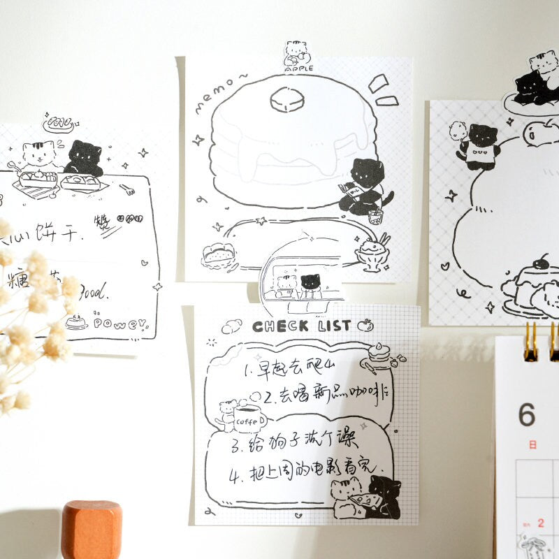 80 Sheets Cute Cat Memo Pad | Notepad | Catlover Gift | Planner Accessories | Kawaii Stationery Student Office School Supplies