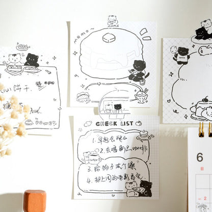 80 Sheets Cute Cat Memo Pad | Notepad | Catlover Gift | Planner Accessories | Kawaii Stationery Student Office School Supplies