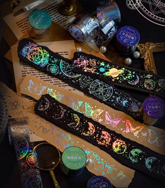 Silver Foil Laser Washi Tape |   | Japanese Washi Tape | Decorative Tapes | Planner BUJO Journaling Supplies