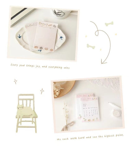 80pcs Cute Notepad | Coffee Bread Planner Memo Pad | Bakery Writing Pad | Planner Memo | Stationery Planner Journal Accessory Supplies