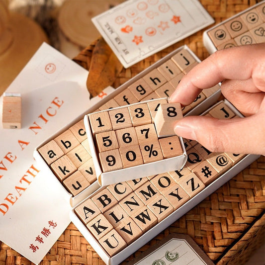 Letter Number Stamp Set |   Wooden Stamp Set | Scrapbooking |  | Junk Journal | Craft Supplies