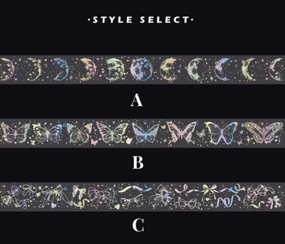 Silver Foil Laser Washi Tape |   | Japanese Washi Tape | Decorative Tapes | Planner BUJO Journaling Supplies