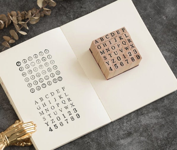 Lowercase Letters Rubber Stamp | Wooden Stamp Set | Scrapbooking Stamp | Planner Stamp |  | Midori Traveler’s Notebook