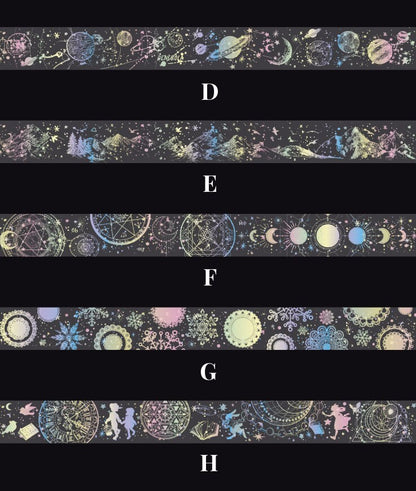 Silver Foil Laser Washi Tape |   | Japanese Washi Tape | Decorative Tapes | Planner BUJO Journaling Supplies