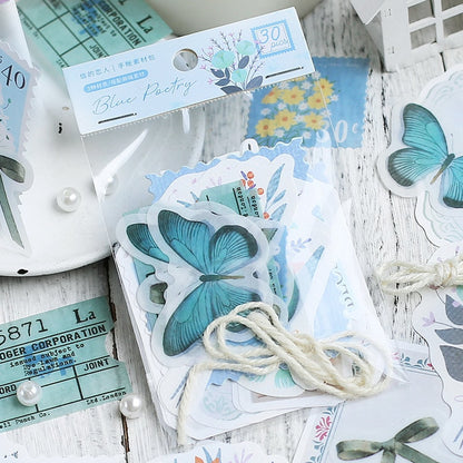 30pcs Eden Post Sticker Pack / Floral Botanical /  Stickers / Planner Sticker Set / Junk Journal
