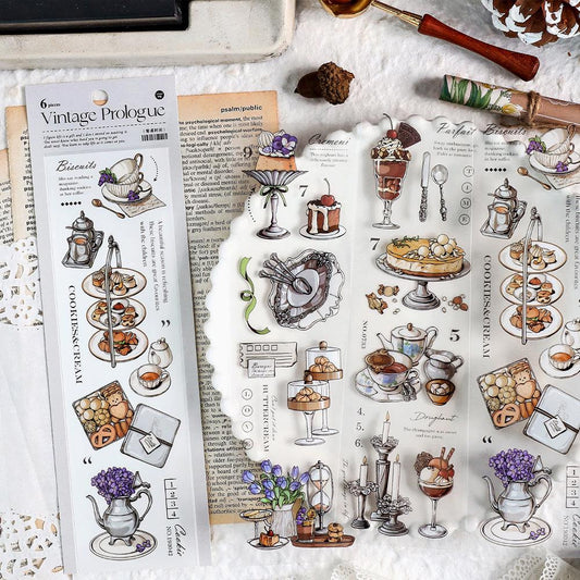 Life Aesthetics Retro Sticker Pack｜Tea Tailoring Home Stickers｜Planner Sticker Pack Junk Journal Bullet Journal Scrapbooking Craft Supplies