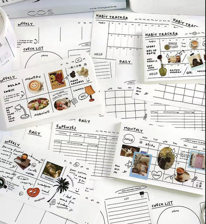 Daily Plan Sticky Note Pad | Weekly Monthly Planner | Habit Tracker |  Expense | Planner memo Pad | School Student Collage Supplies