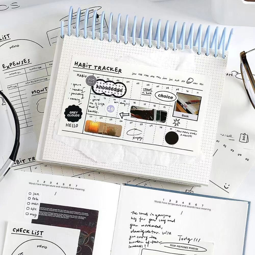 Daily Plan Sticky Note Pad | Weekly Monthly Planner | Habit Tracker |  Expense | Planner memo Pad | School Student Collage Supplies