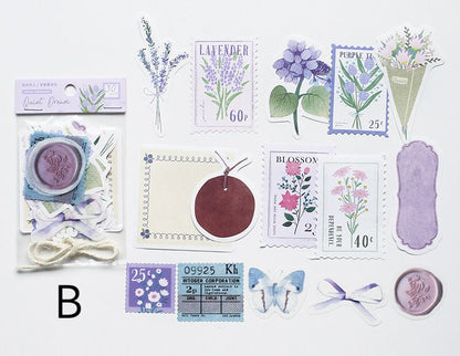 30pcs Eden Post Sticker Pack / Floral Botanical /  Stickers / Planner Sticker Set / Junk Journal