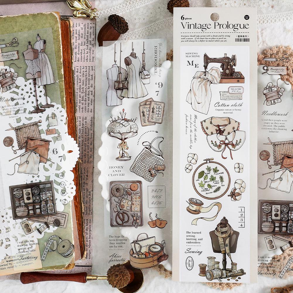 Life Aesthetics Retro Sticker Pack｜Tea Tailoring Home Stickers｜Planner Sticker Pack Junk Journal Bullet Journal Scrapbooking Craft Supplies