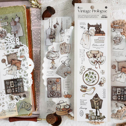 Life Aesthetics Retro Sticker Pack｜Tea Tailoring Home Stickers｜Planner Sticker Pack Junk Journal Bullet Journal Scrapbooking Craft Supplies